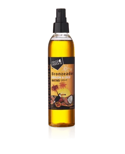 Real Natura Óleo Bronzeador Urucum + Coco 200ml - Ilha dos cosméticos