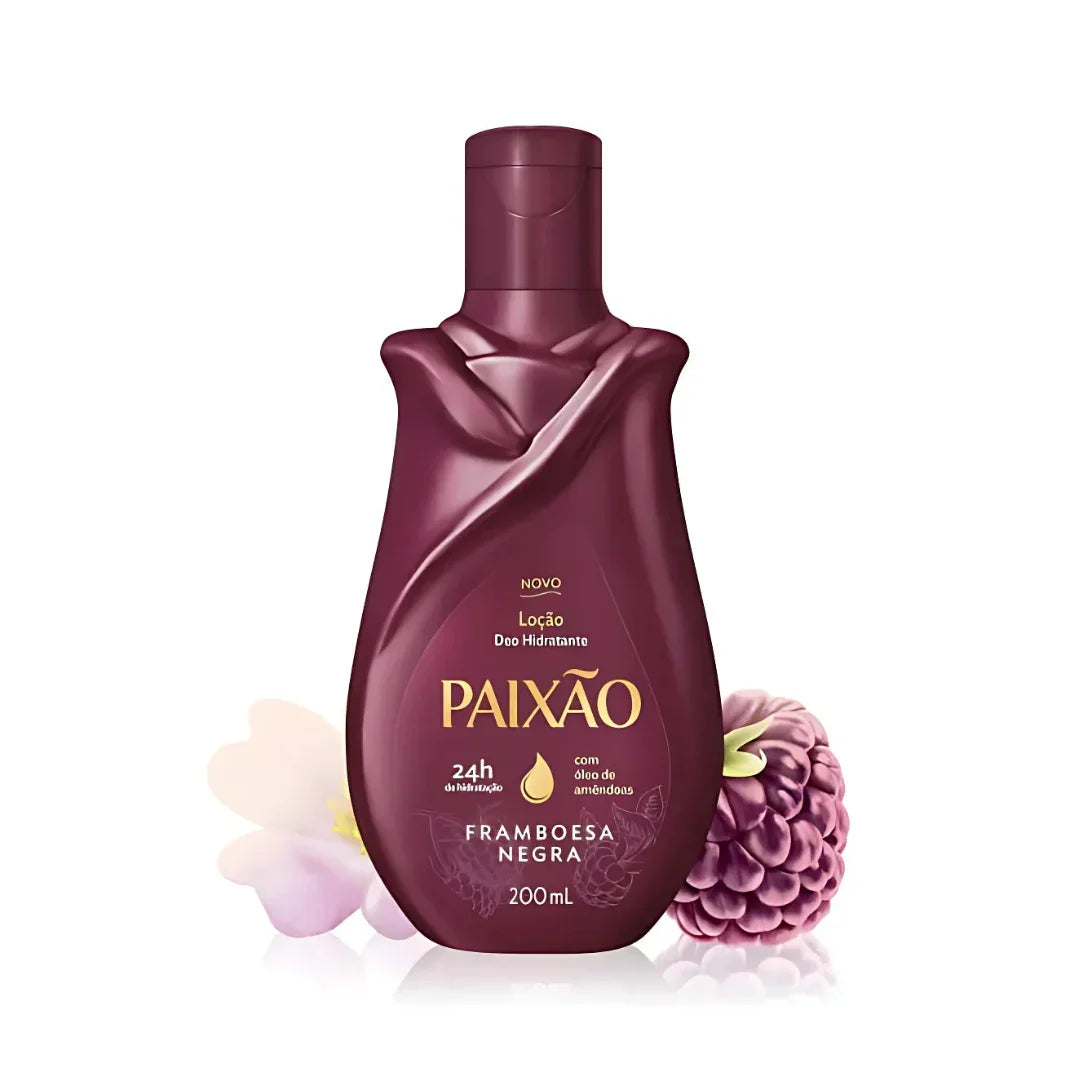 Paixão Loção Deo Hidratante Framboesa Negra 200 ml - Ilha dos cosméticos