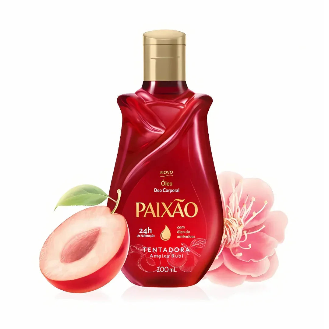 Paixão Óleo Corporal Tentadora ameixa Rubi 200 ml - Ilha dos cosméticos