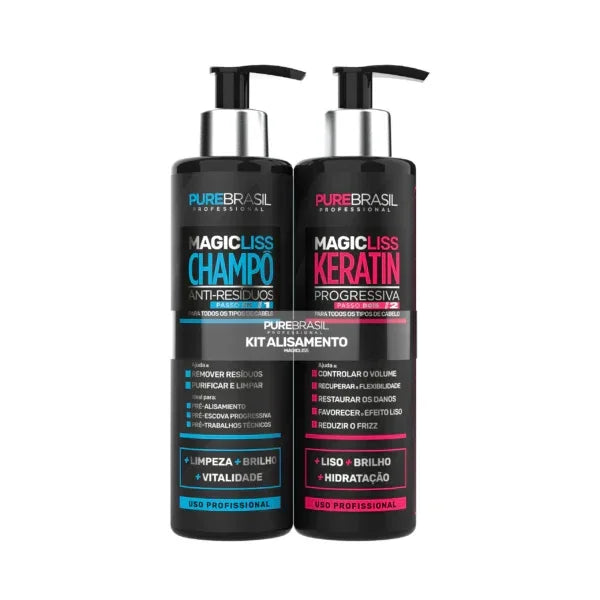 Pure Brasil Pure Kit Alisamento Magic Liss 300+300ml - Ilha dos cosméticos