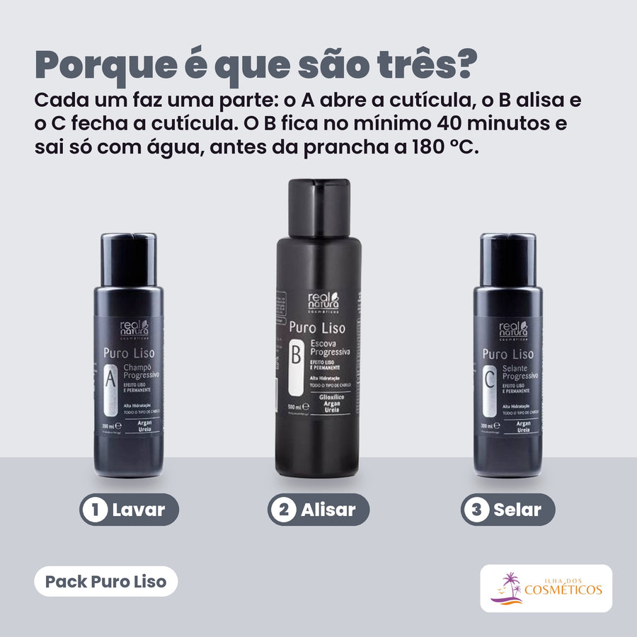 Porque se usam juntos os três passos Real Natura Puro Liso
