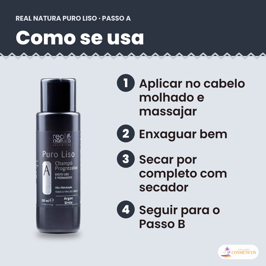 Como se usa o Shampoo Progressivo Real Natura Puro Liso