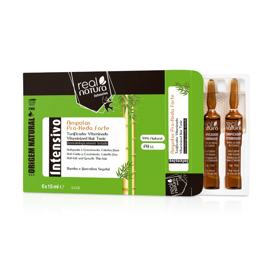 Real Natura Tónico Antiqueda Pro-Keda Forte 6 X 15ml - Ilha dos cosméticos