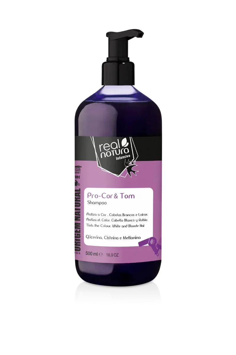 Real Natura Pro-Cor & Tom Shampoo Sem Sal 500ml - Ilha dos cosméticos