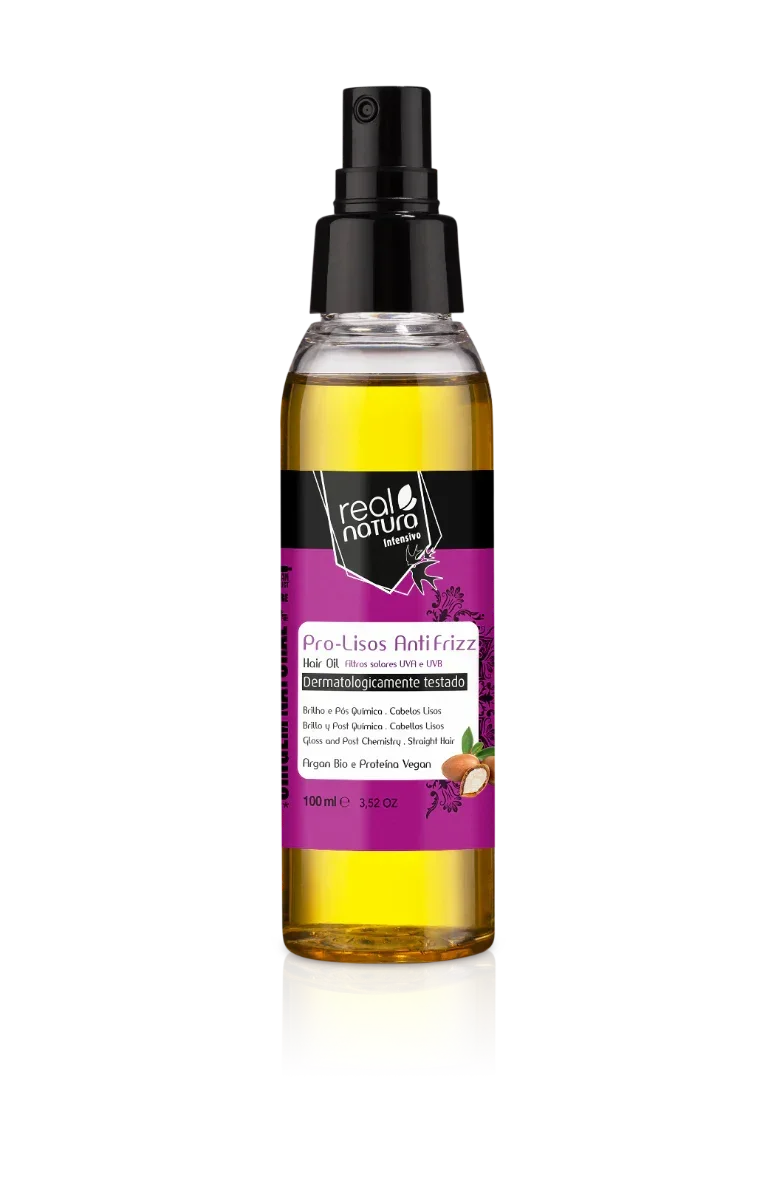 Real Natura Pro-Lisos Anti Frizz Argan Óleo Capilar 100ml - Ilha dos cosméticos