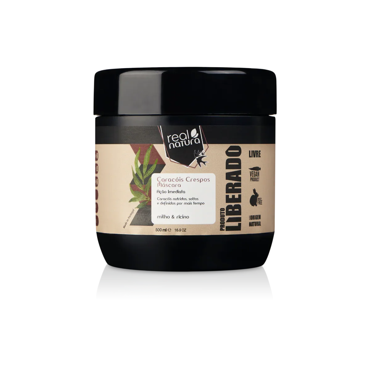 Real Natura Caracóis Crespos Máscara Liberado 500ml - Ilha dos cosméticos