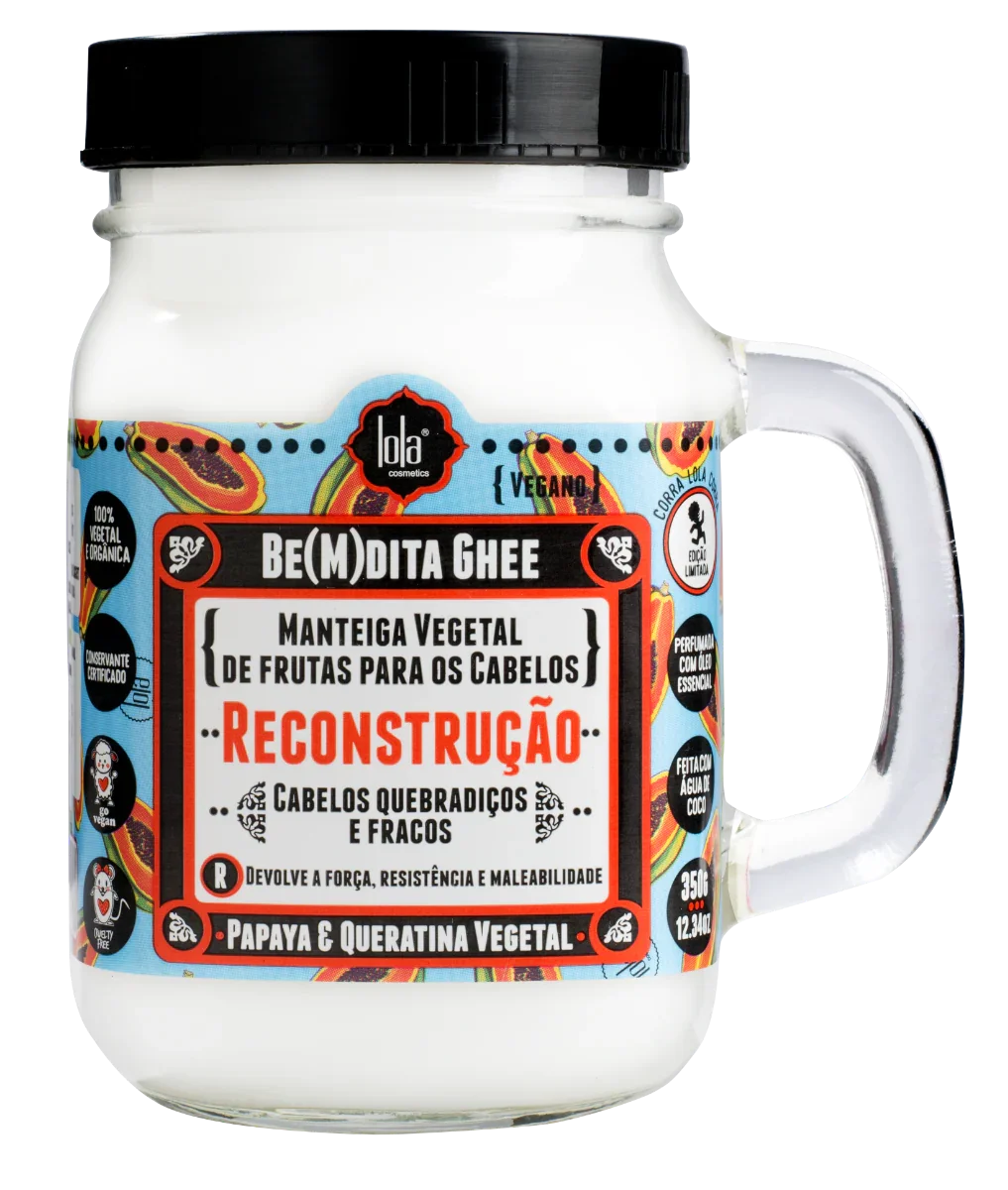 Lola Be(M)Dita Ghee Máscara Reconstrução Papaya e Queratina 350g - Ilha dos cosméticos
