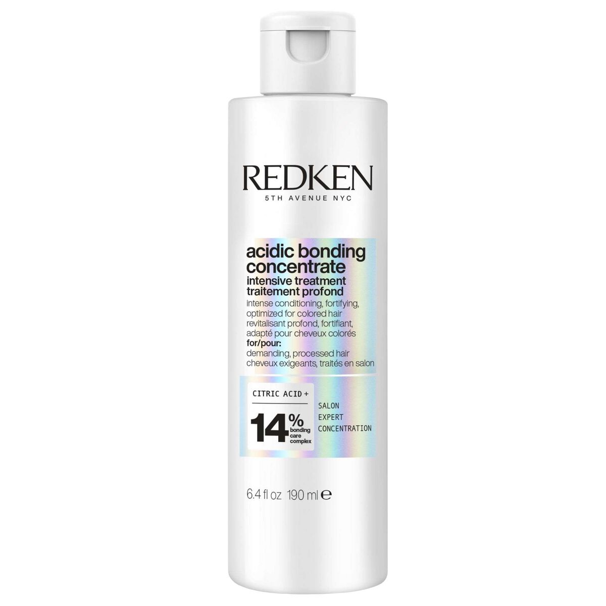 Redken Acidic Bonding Concentrate Tratamento Intensivo Reconstrutor 190ml: frasco branco de tampa flip