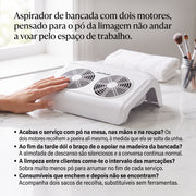 RickiParodi Typhoon Aspirador de Pó para Manicure com 2 Motores Branco — foto 2