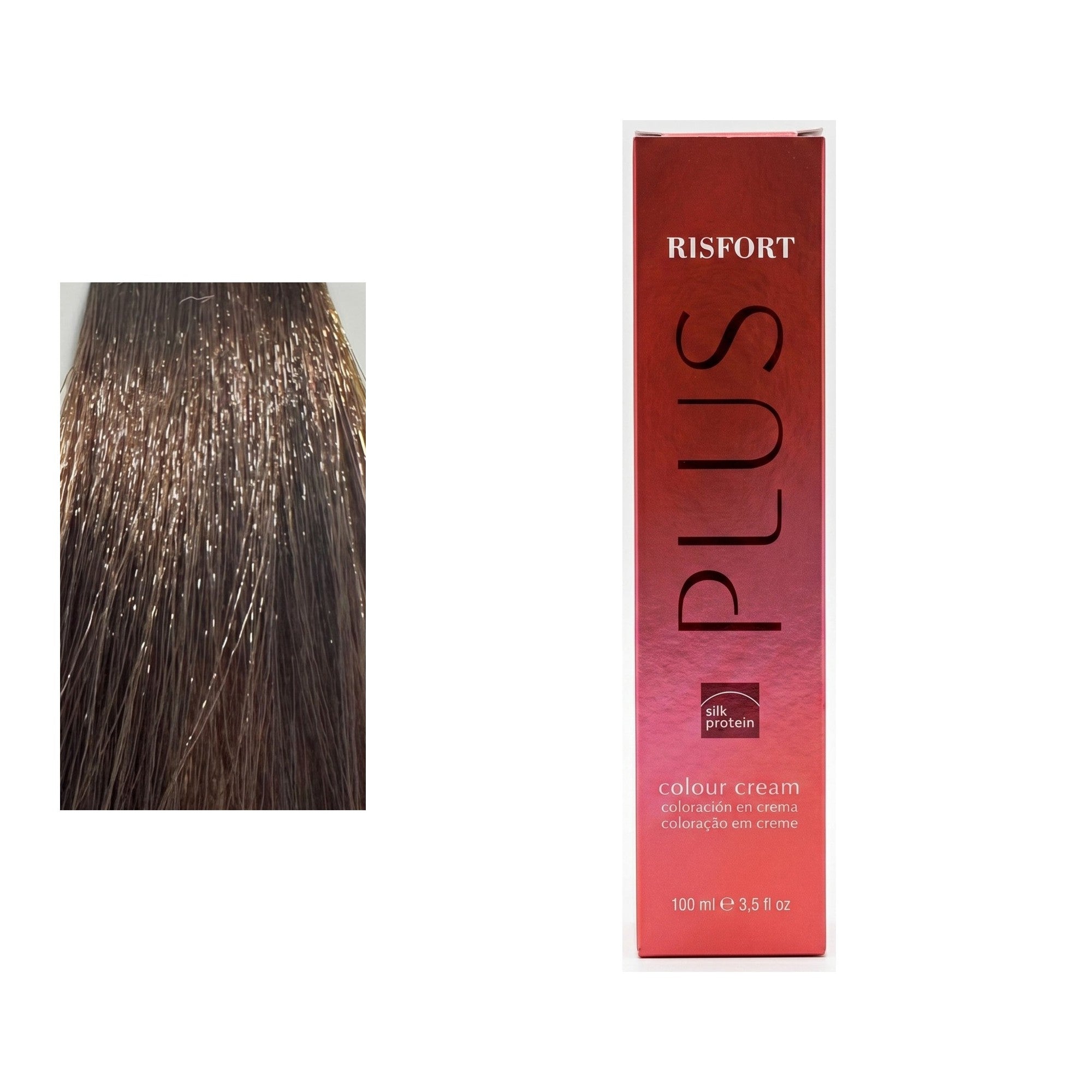Risfort Plus tom 4.3: amostra da cor junto à embalagem de 100 ml