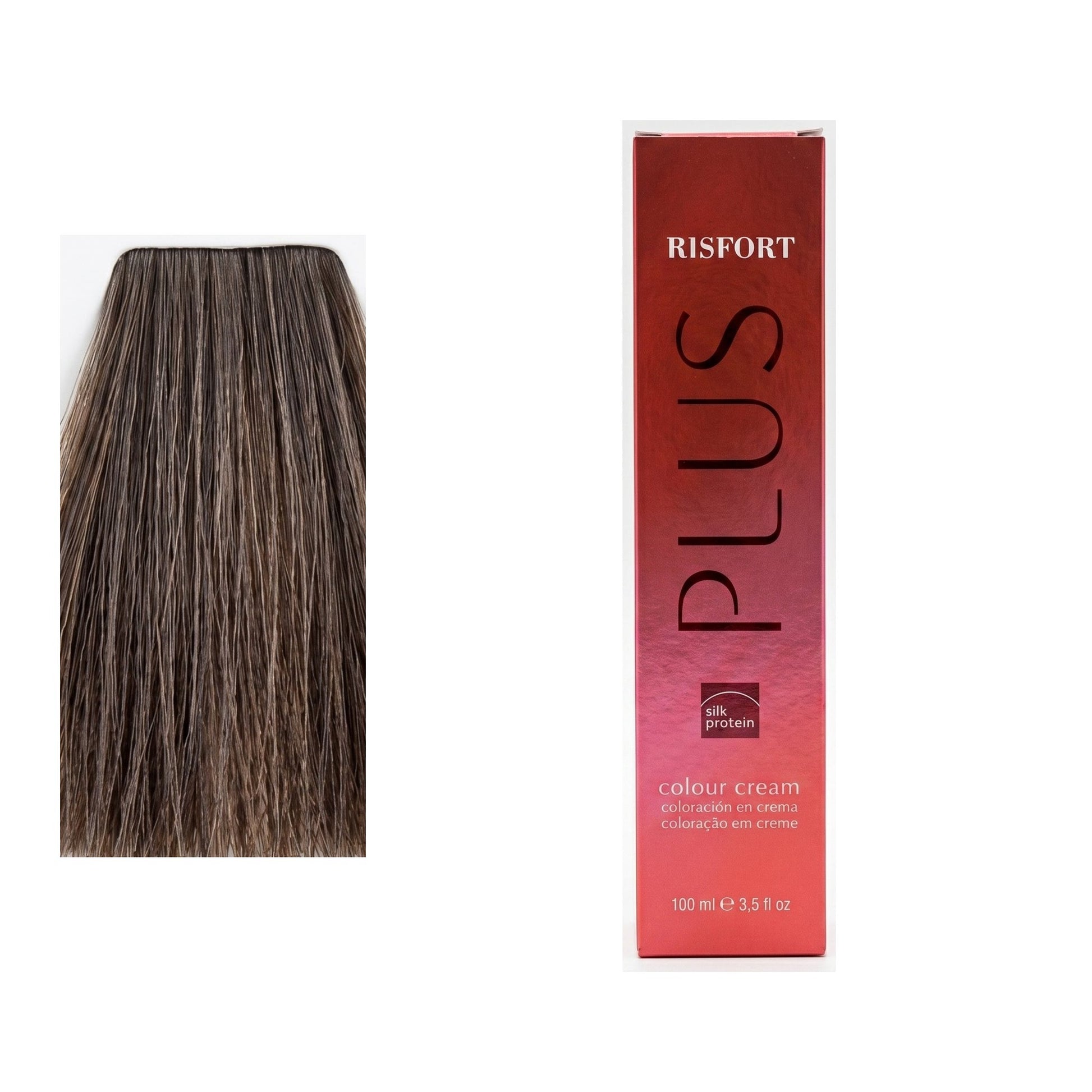 Risfort Plus tom 5.1: amostra da cor junto à embalagem de 100 ml