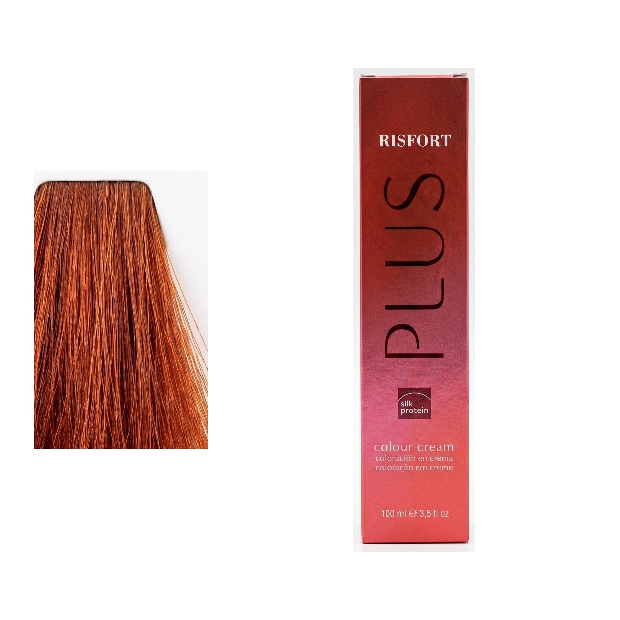 Risfort Plus tom 6.44: amostra da cor junto à embalagem de 100 ml