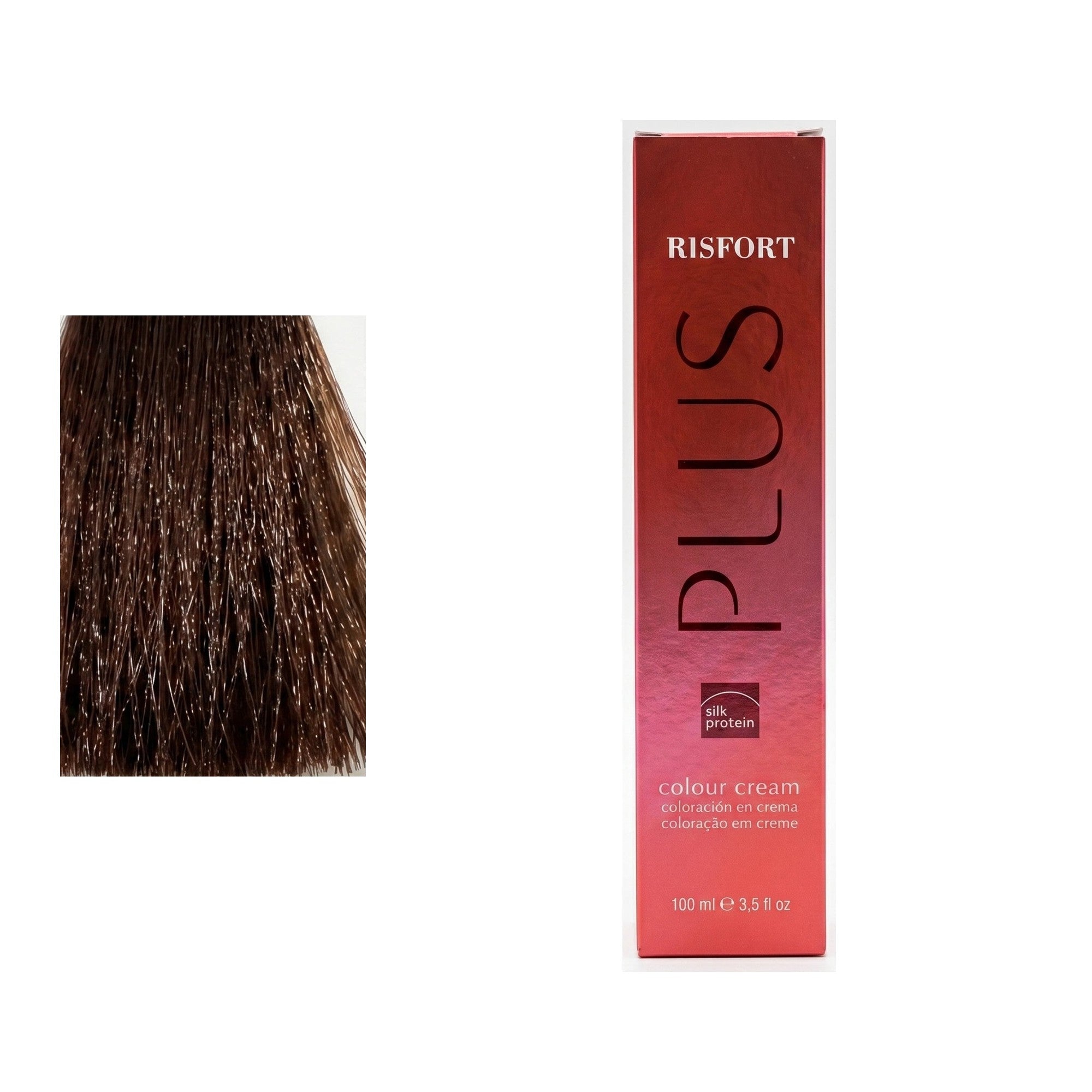 Risfort Plus tom 6.53: amostra da cor junto à embalagem de 100 ml