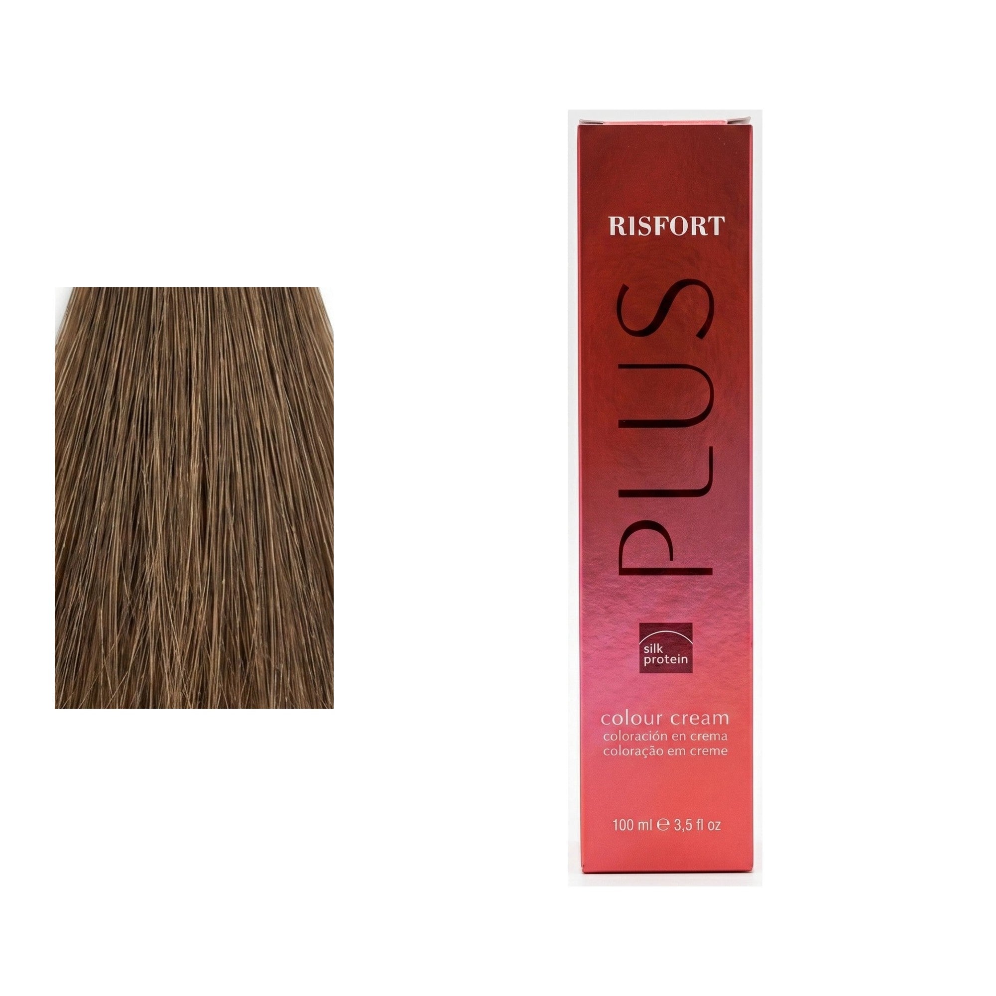 Risfort Plus tom 6: amostra da cor junto à embalagem de 100 ml