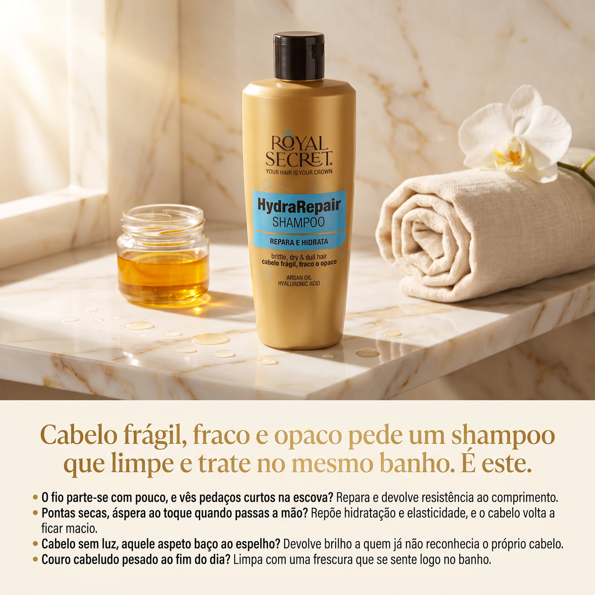 Royal Secret HydraRepair Shampoo Reparador Hidratante 300ml — foto 2