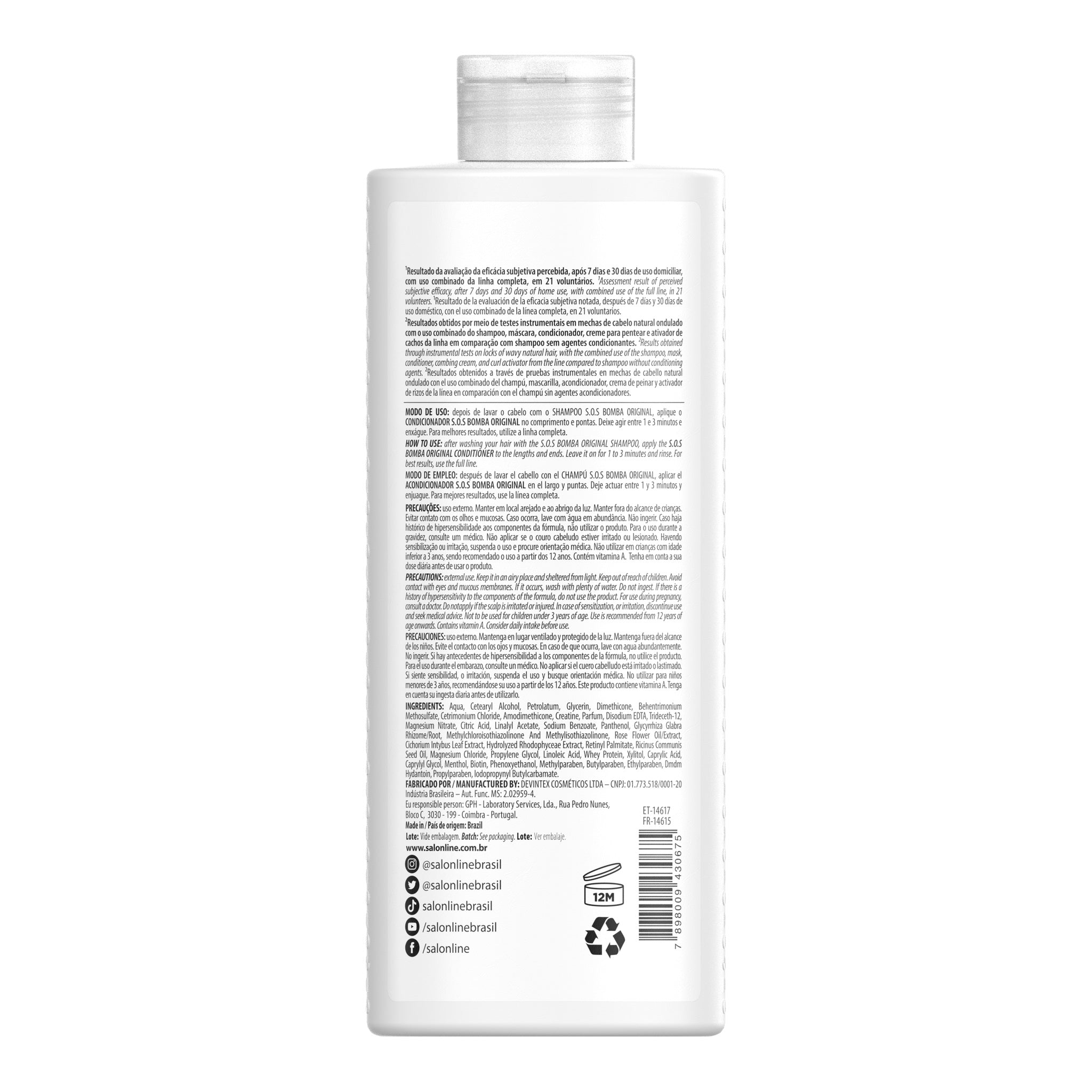Salon Line  SOS Bomba Original Condicionador 500ml — foto oficial da marca