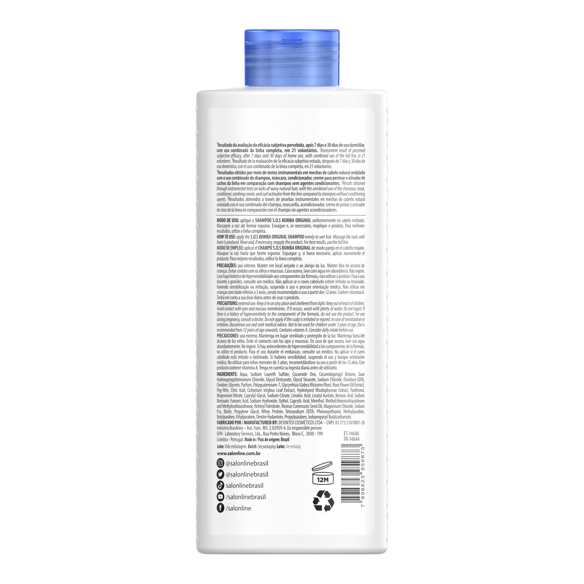 Salon Line SOS Bomba Original Shampoo 500ml — foto oficial da marca