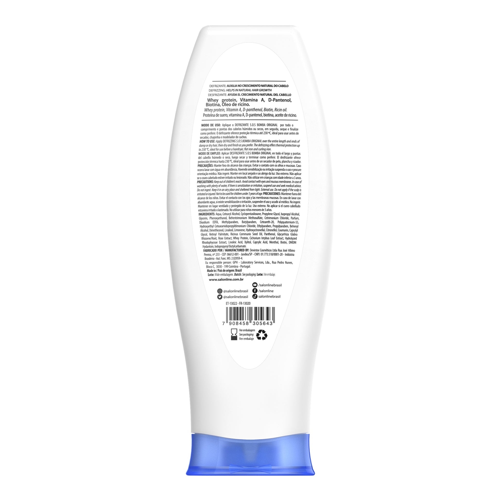 Salon Line Sos Bomba Defrizante Original 200ml — foto oficial da marca