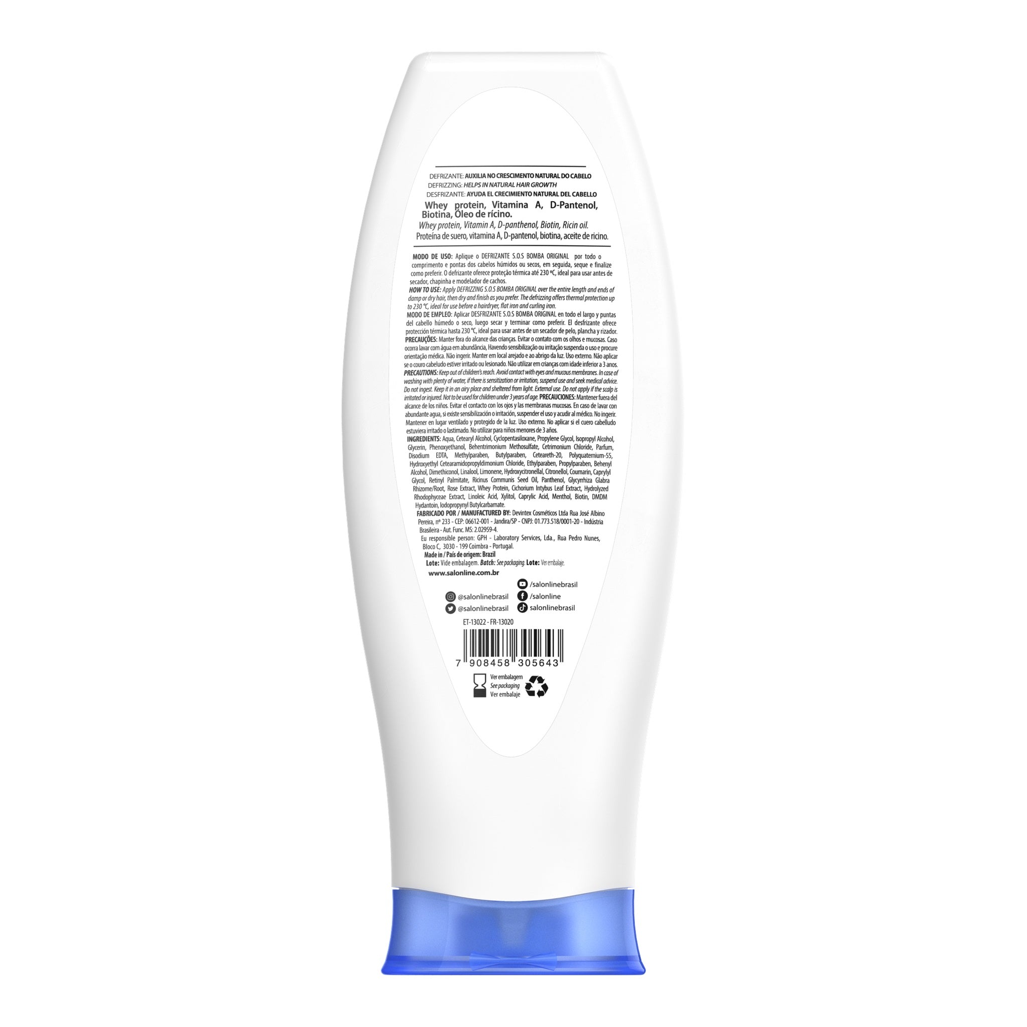 Salon Line Sos Bomba Defrizante Original 200ml — foto oficial da marca