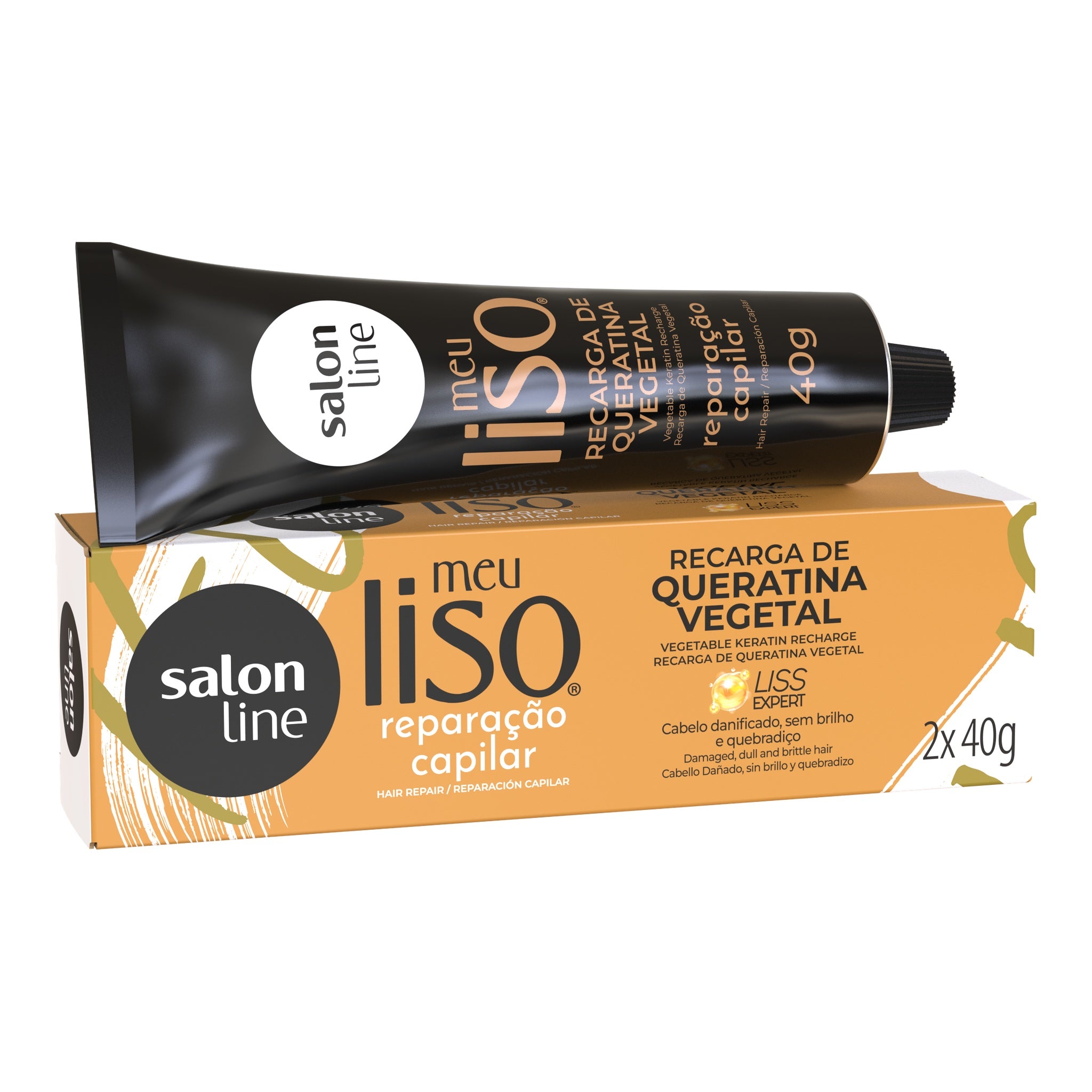 Salon Line Meu Liso Recarga De Queratina Vegetal 2x40g — foto oficial da marca