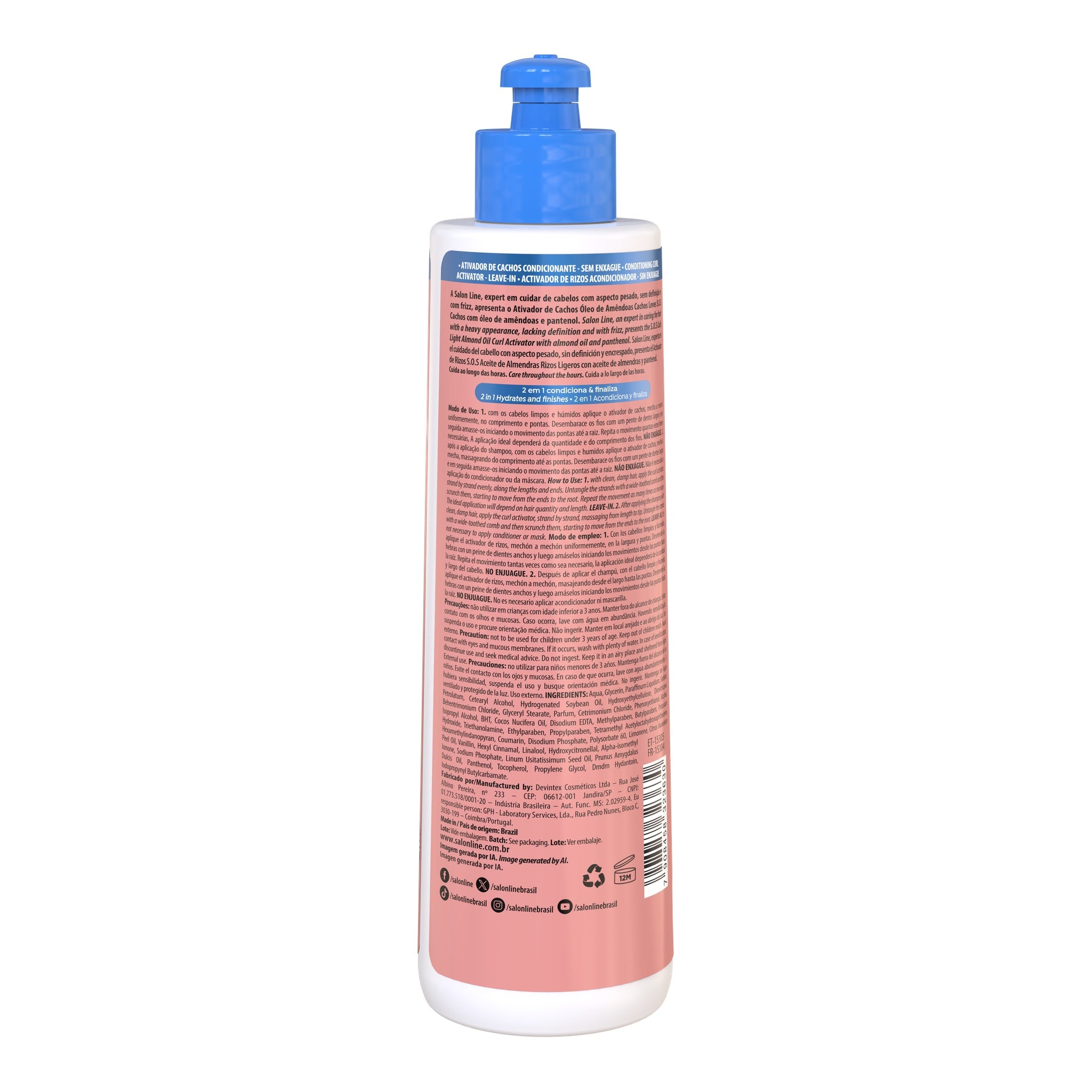 Salon Line SOS Cachos Óleo de Amêndoas Ativador de Cachos 300ml — foto oficial da marca