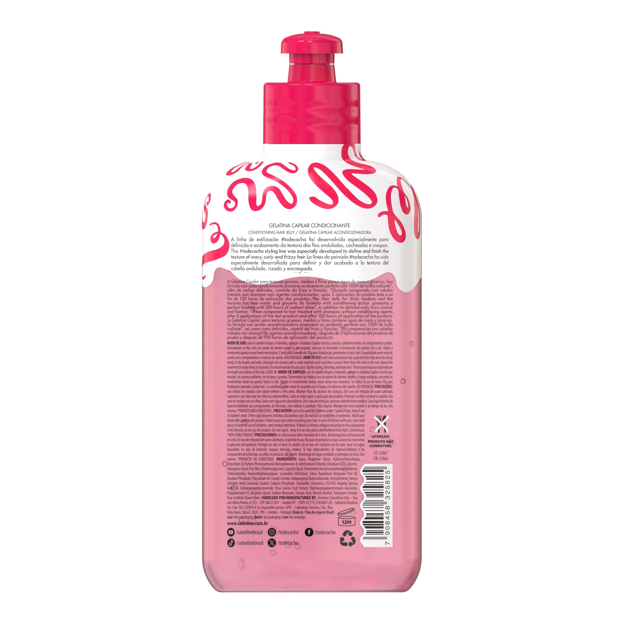 Salon Line Gelatina Brilho Gloss Intenso todecacho Professional Styling 310g — foto oficial da marca