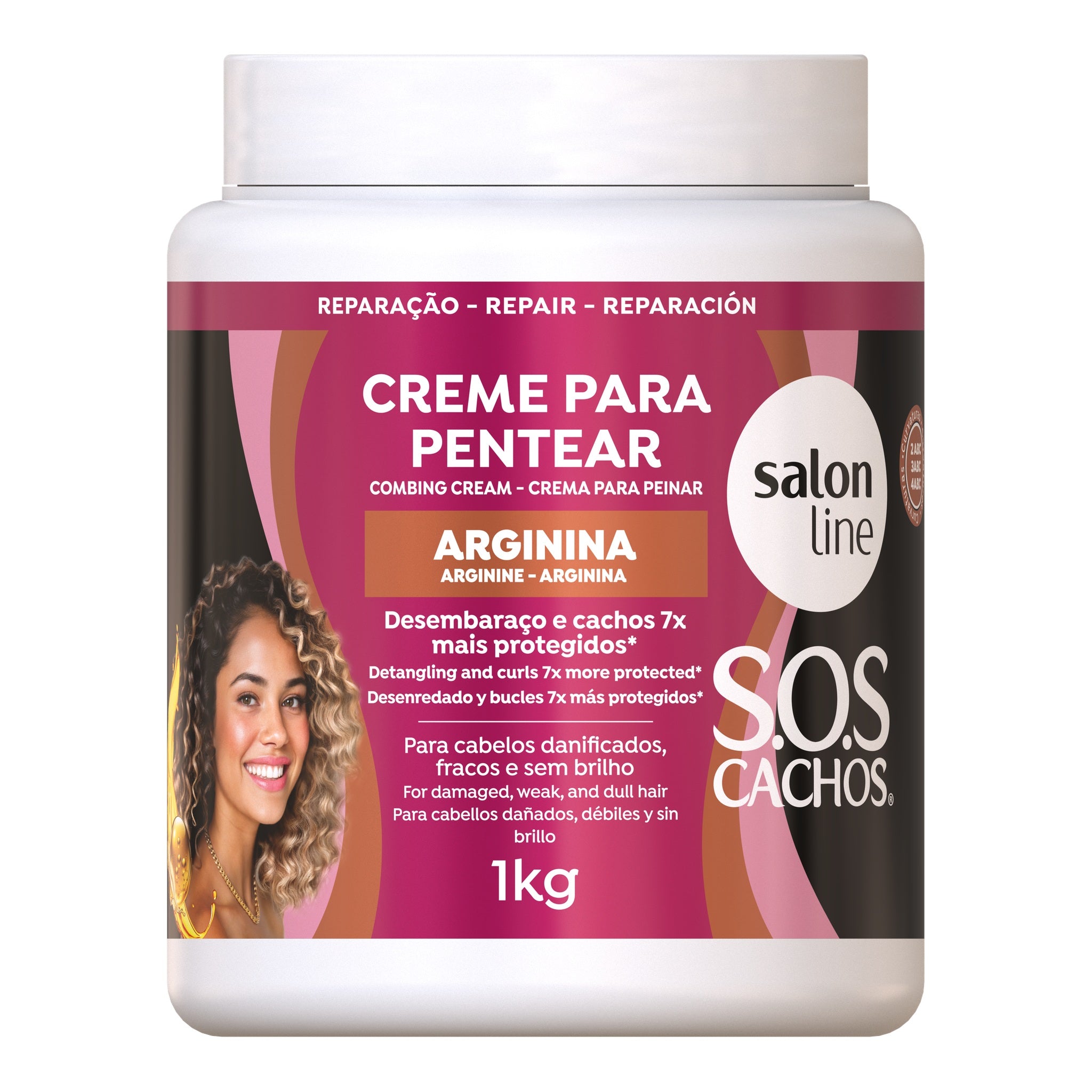 Salon Line SOS CaChos Arginina Creme Para Pentear 1Kg — foto oficial da marca
