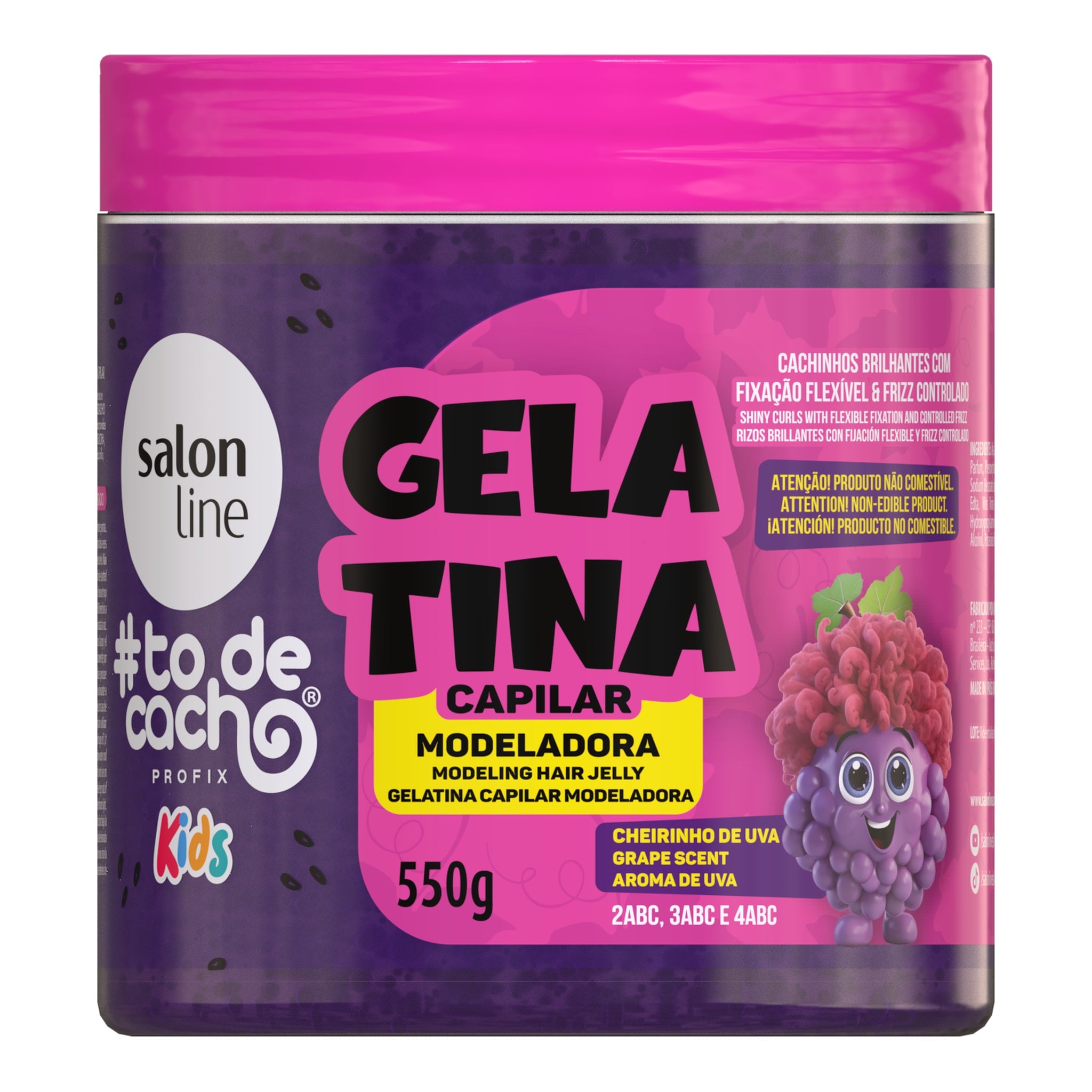 Salon Line Kids TodeCacho Uva Gelatina Modeladora 550g — foto oficial da marca
