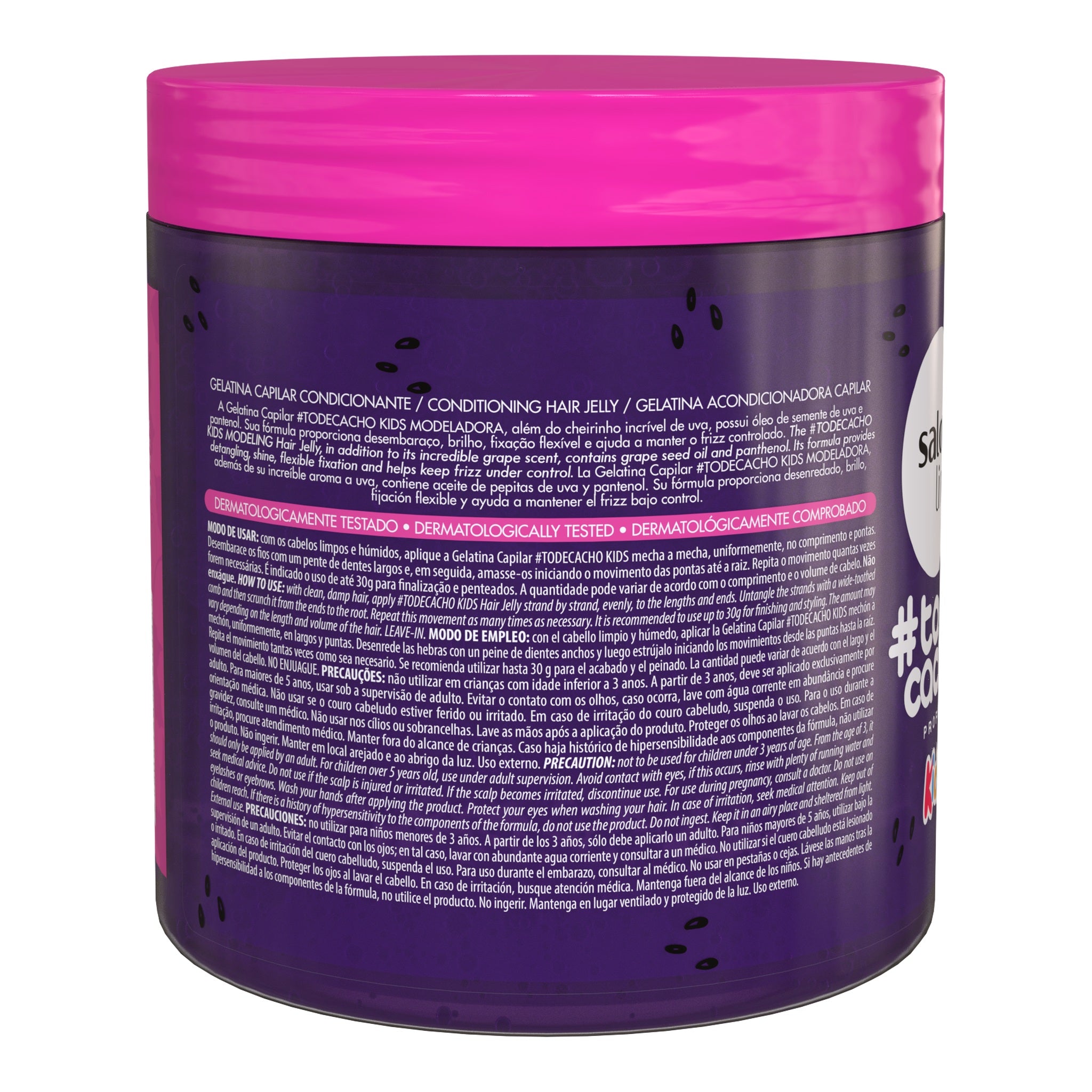 Salon Line Kids TodeCacho Uva Gelatina Modeladora 550g — foto oficial da marca