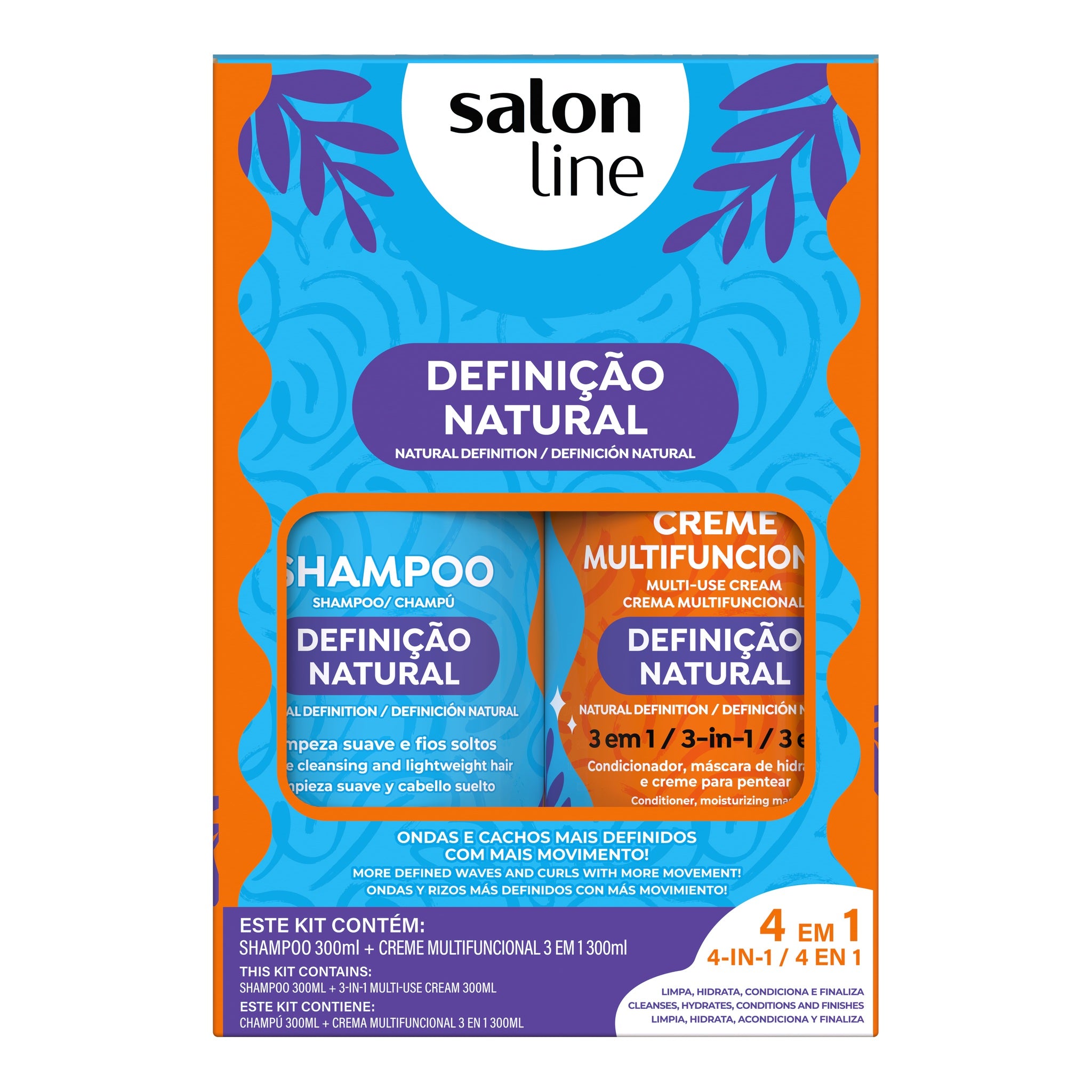 Salon Line Definição Natural Kit Shampoo + Creme Multifuncional 300ml — foto oficial da marca