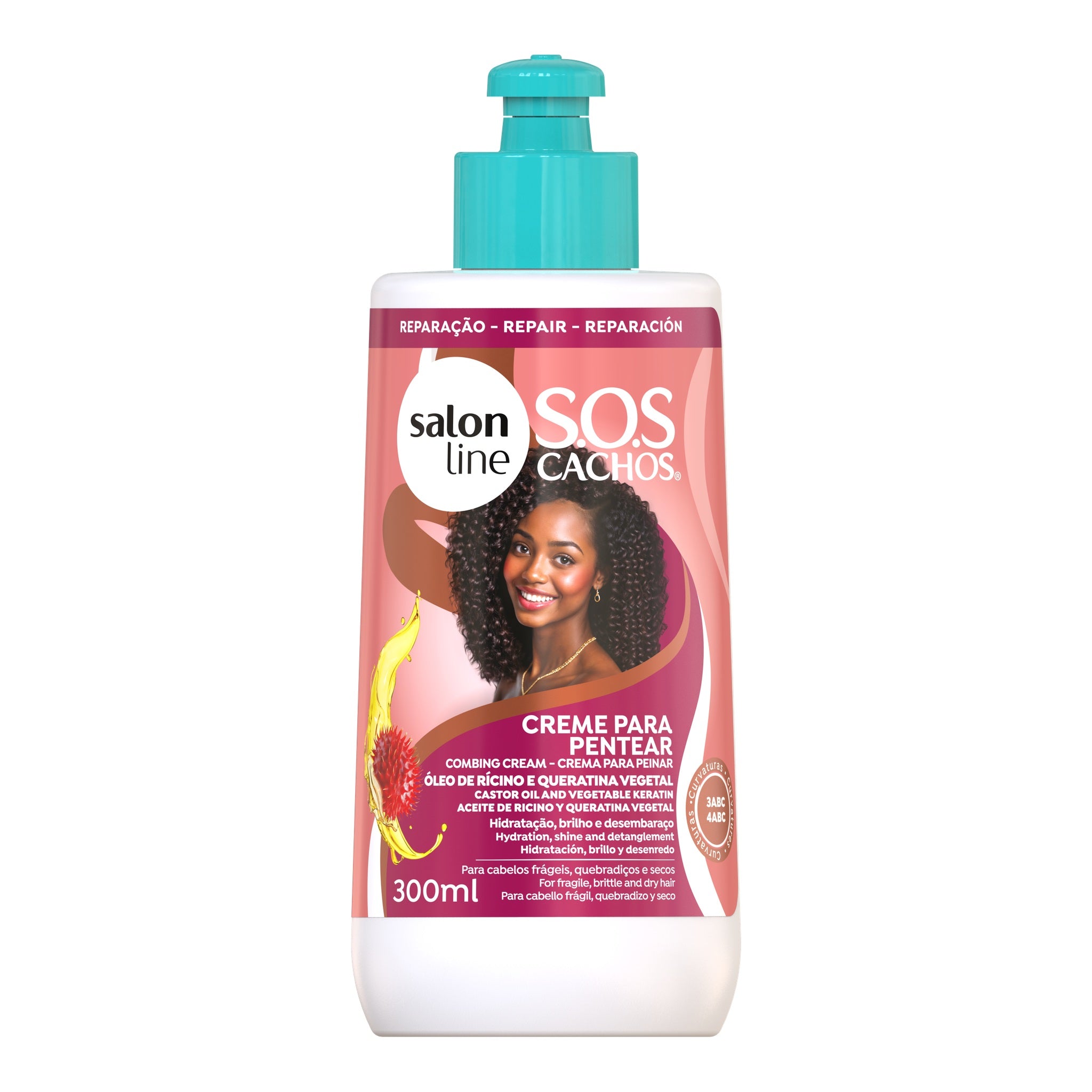 Salon Line SOS Cachos Rícino e Queratina Creme de Pentear 300ml — foto oficial da marca