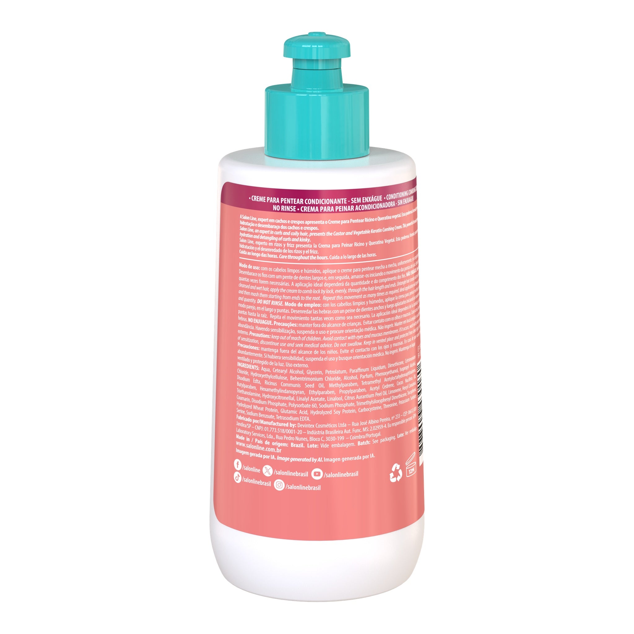 Salon Line SOS Cachos Rícino e Queratina Creme de Pentear 300ml — foto oficial da marca