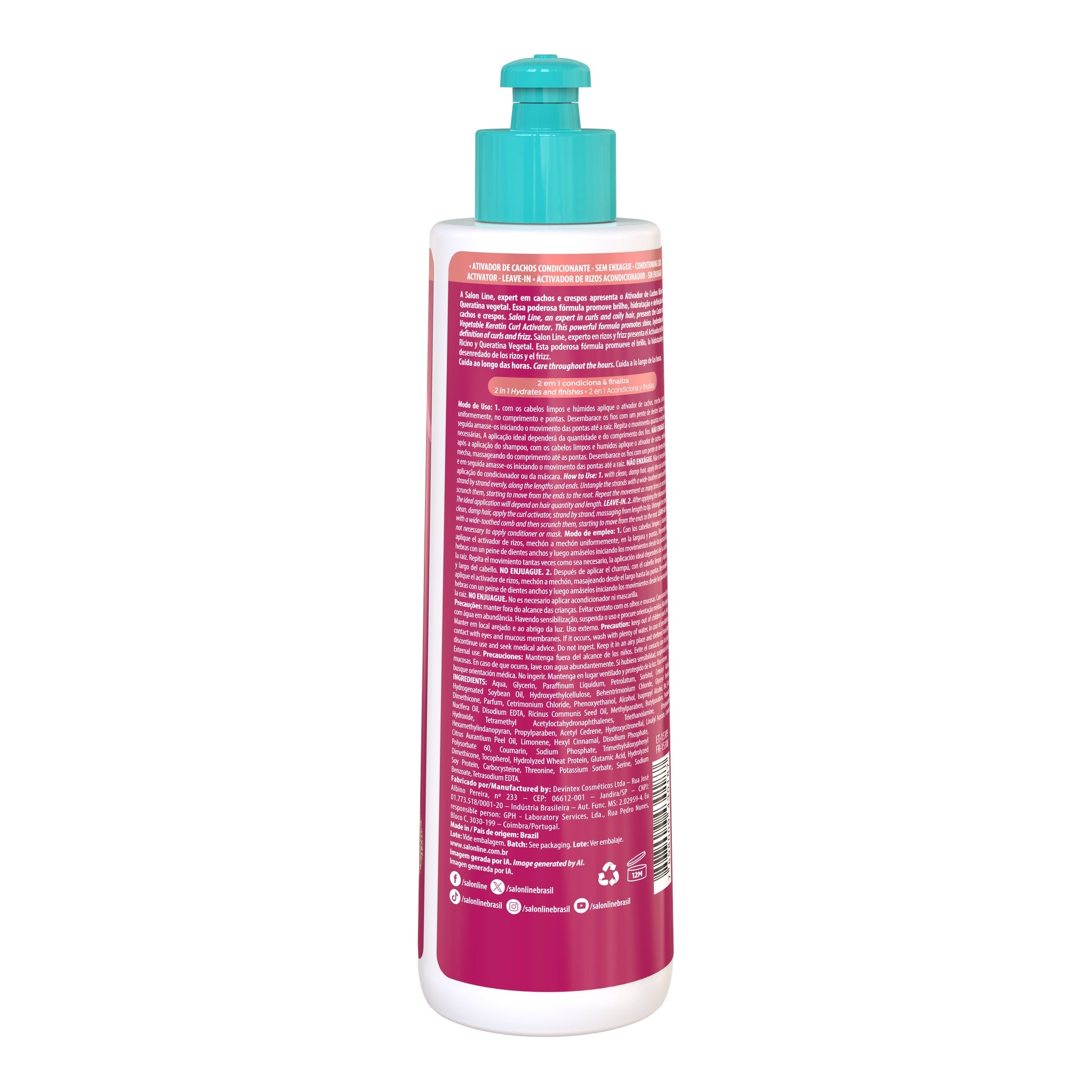 Salon Line SOS Cachos Rícino e Queratina Ativador de Cachos 300ml — foto oficial da marca