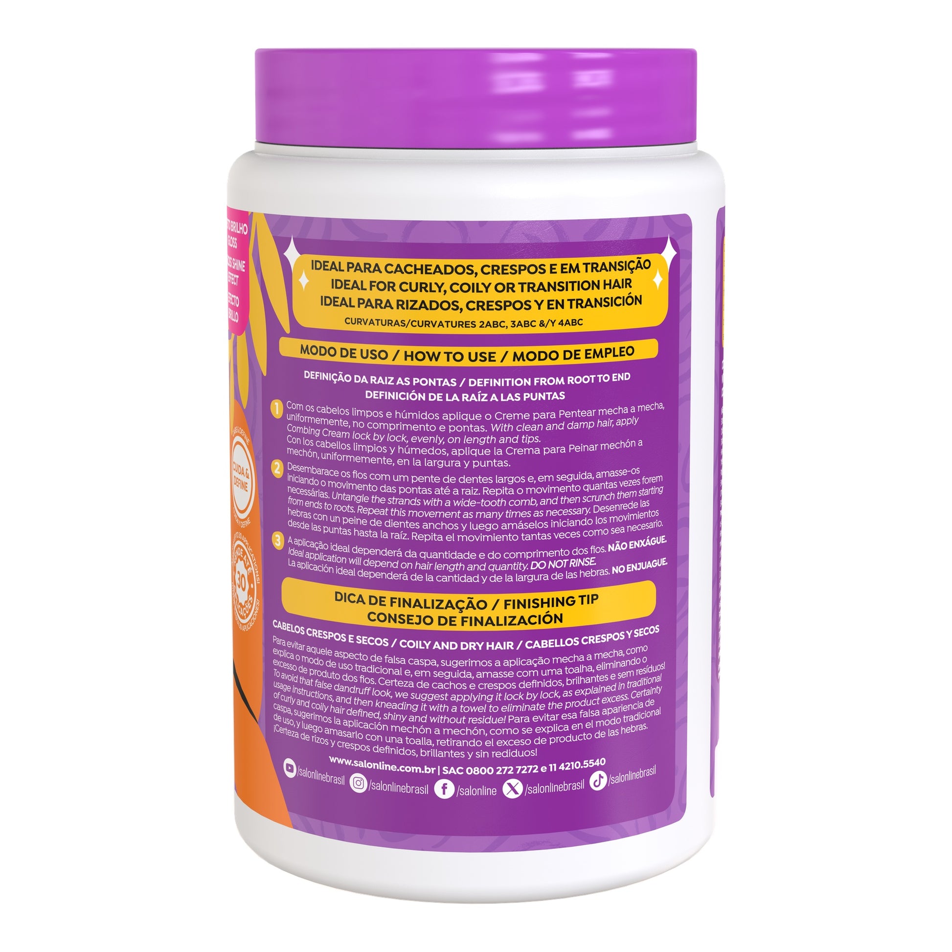 Salon Line Brilho Intenso Creme Para Pentear 1kg — foto oficial da marca