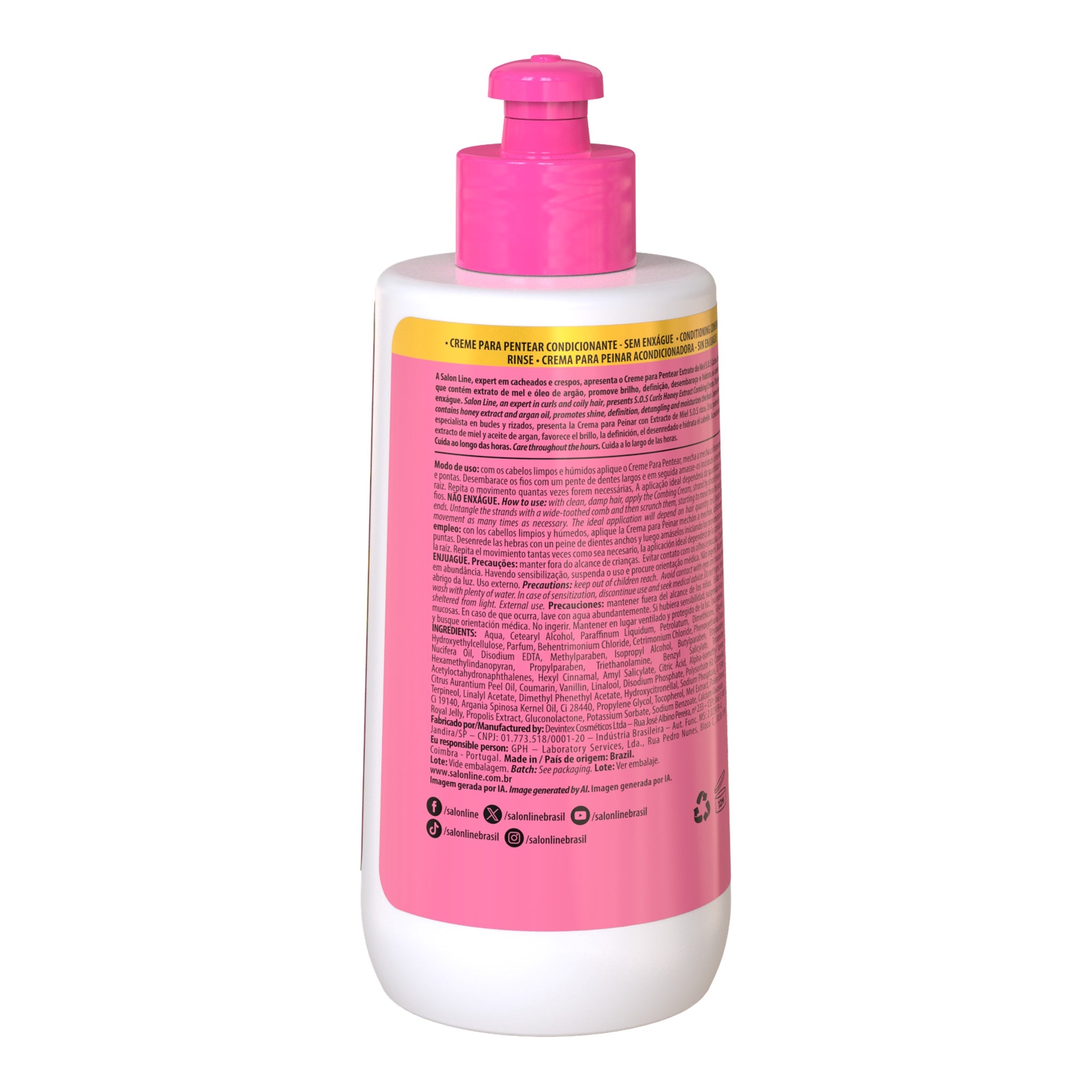 Salon Line SOS Cachos Mel Creme de Pentear 300ml — foto oficial da marca