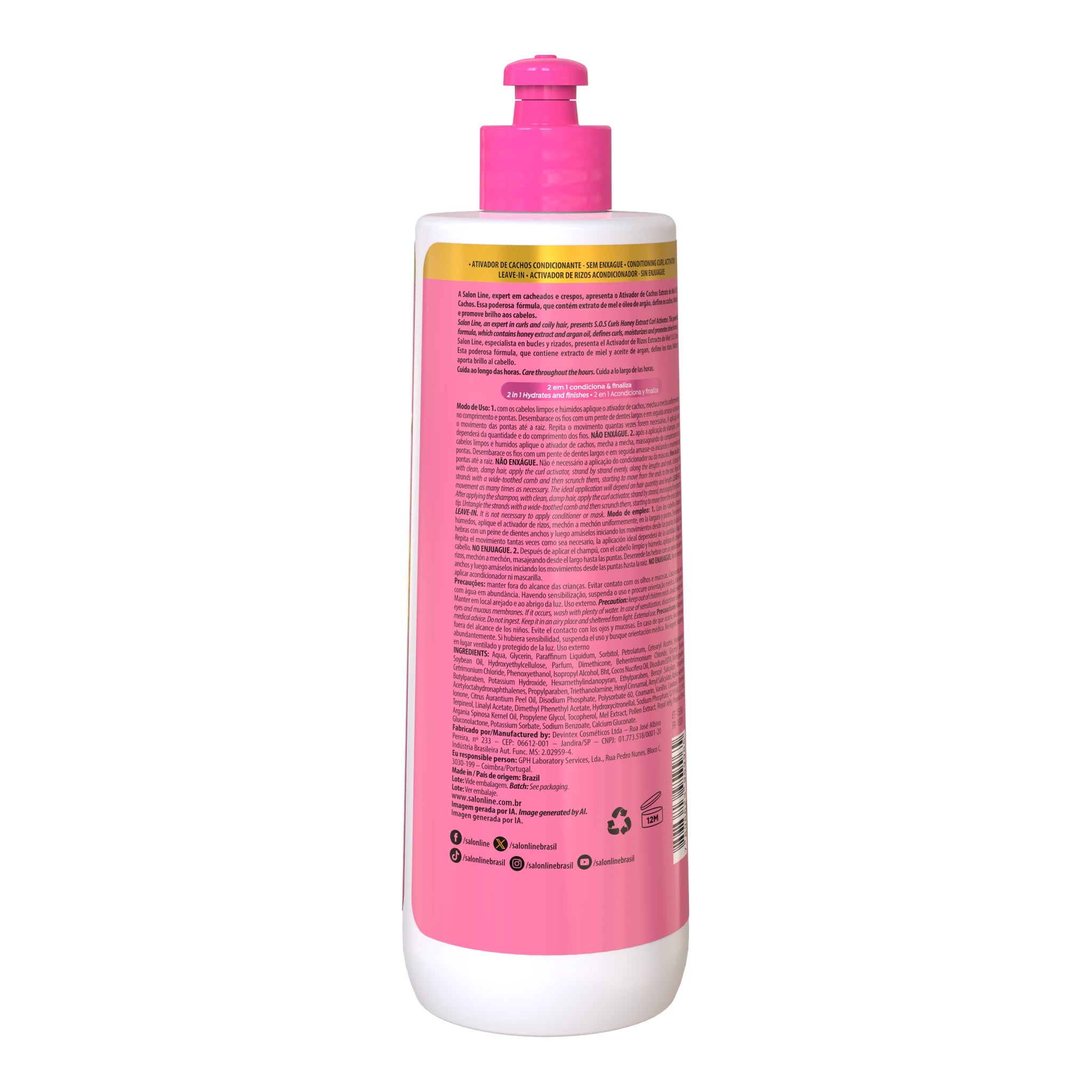 Salon Line SOS Cachos Mel  Ativador de Cachos 500ml — foto oficial da marca