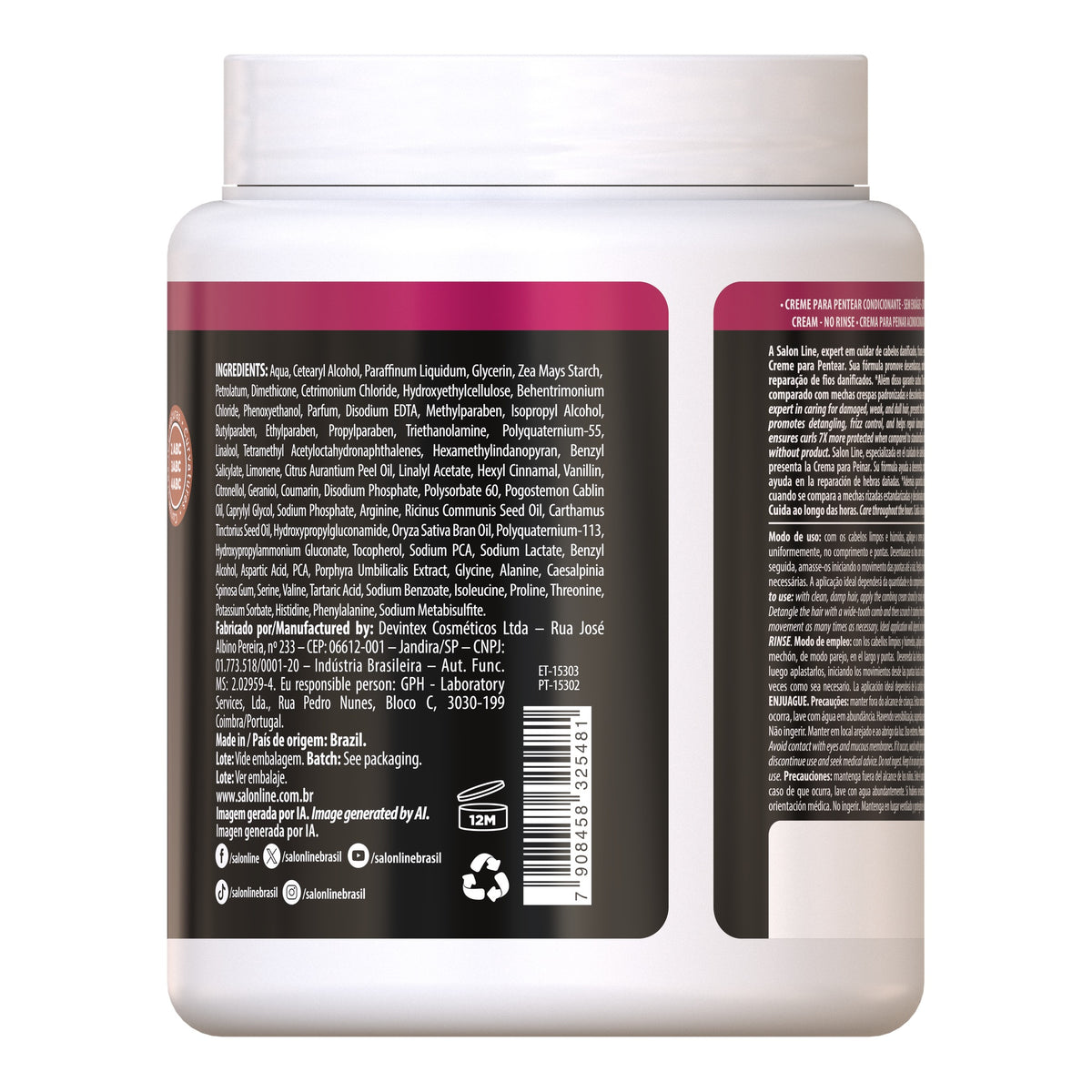 Salon Line SOS CaChos Arginina Creme Para Pentear 1Kg — foto oficial da marca