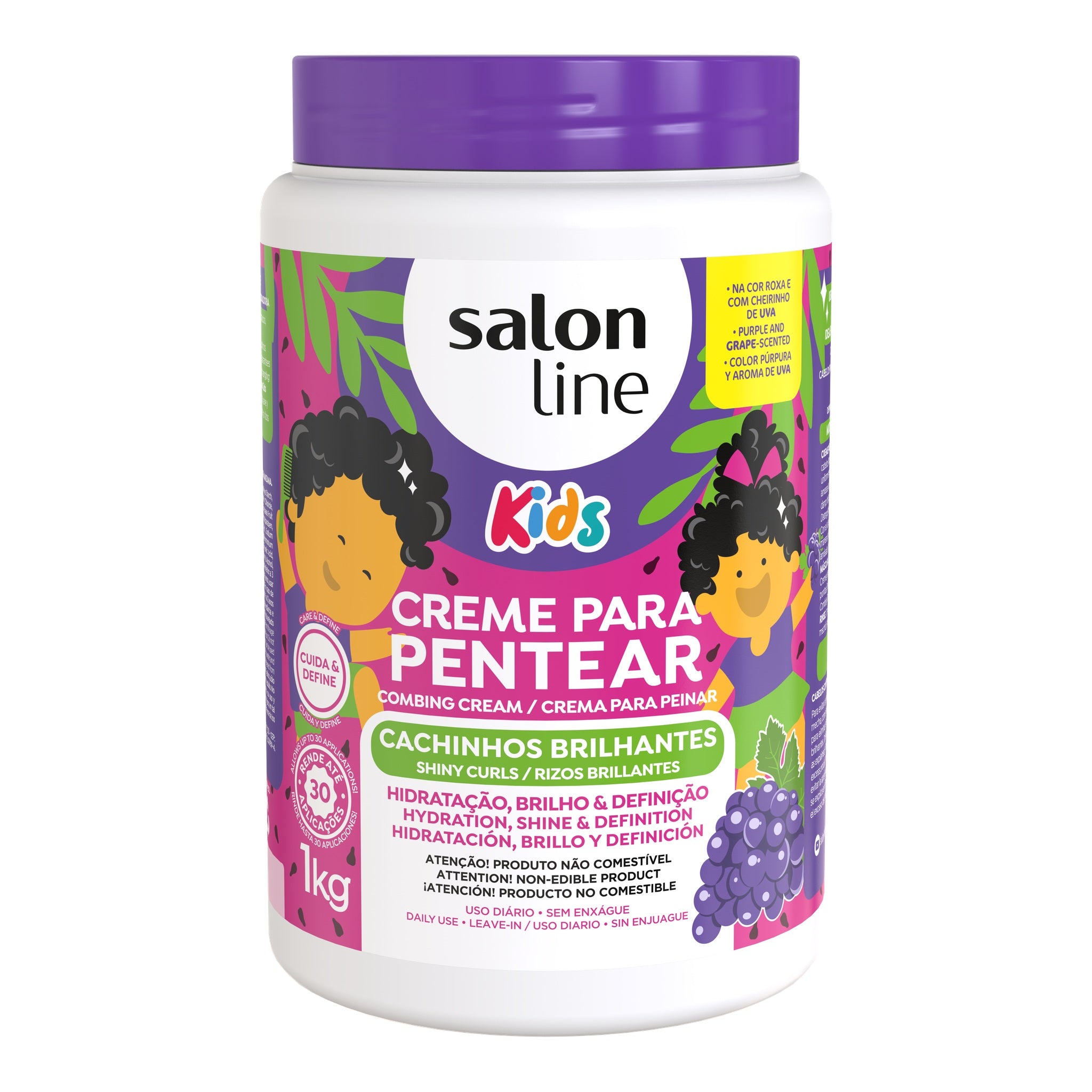Salon Line Kids Cachinhos Brilhantes Creme Para Pentear 1Kg — foto oficial da marca