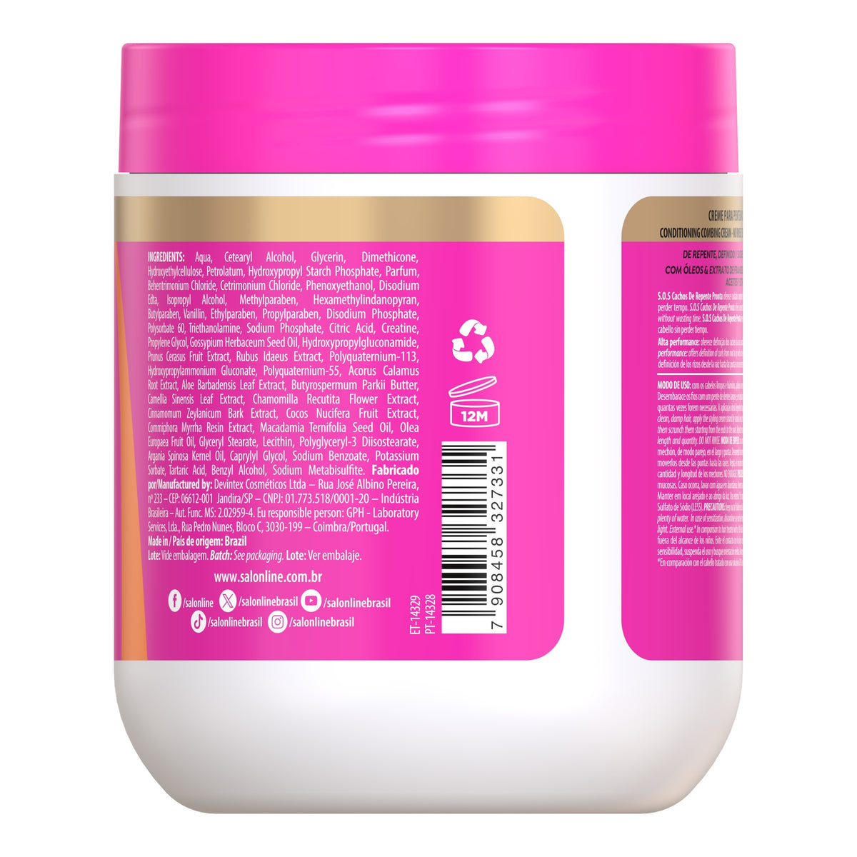 Salon Line S.O.S Cachos de Repente Pronta Creme de Pentear 500g — foto oficial da marca