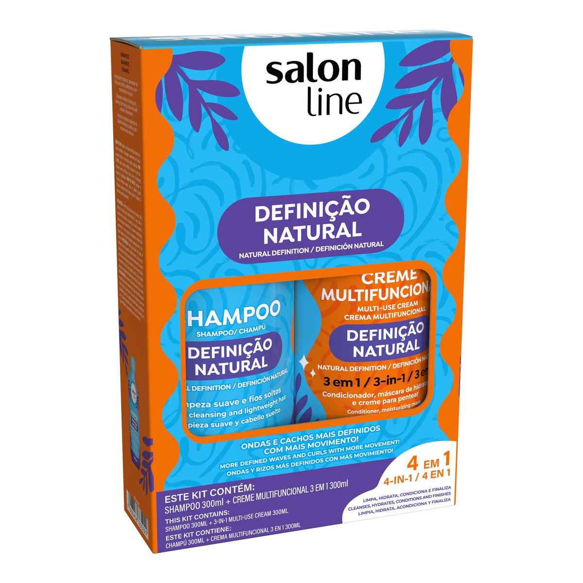 Salon Line Definição Natural Kit Shampoo + Creme Multifuncional 300ml — foto oficial da marca