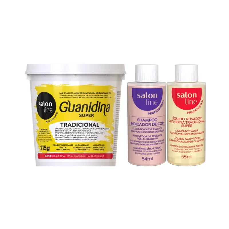 Salon Line Guanidina Tradicional Super Forte Alisa e Relaxa 215g - Ilha dos cosméticos