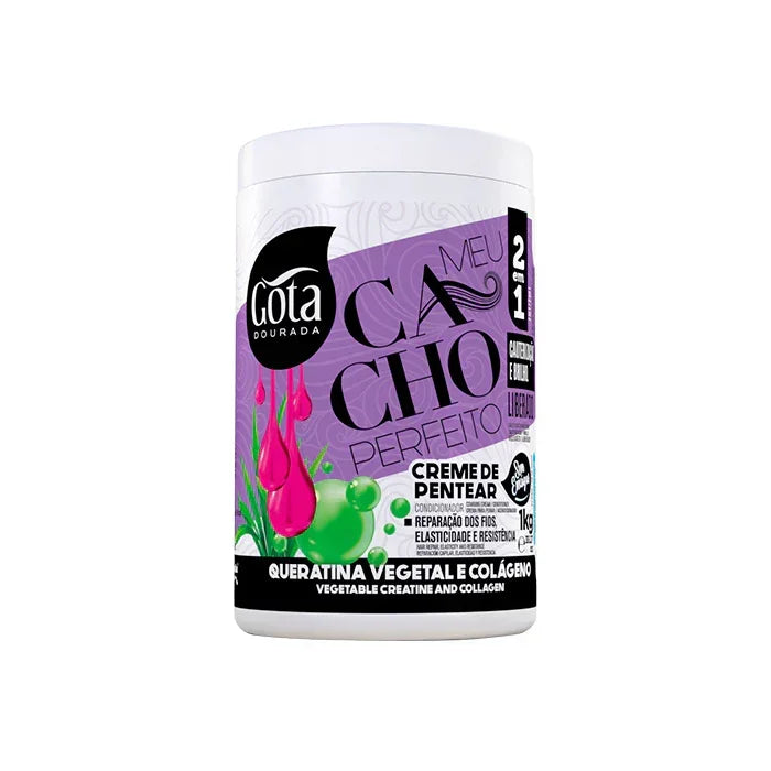 Gota Dourada Meu Cacho Perfeito Queratina Vegetal Creme de Pentear 1kg - Ilha dos cosméticos