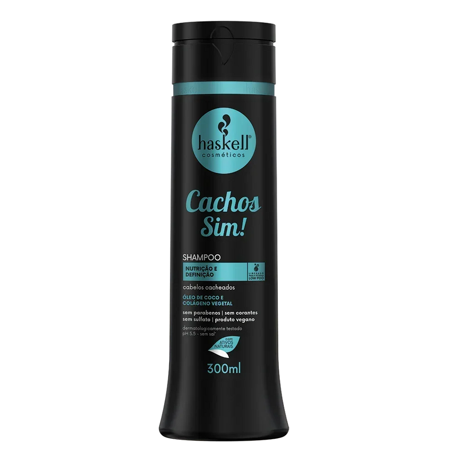 Haskell Cachos Sim Shampoo Sem Sulfato 300ml e 1L