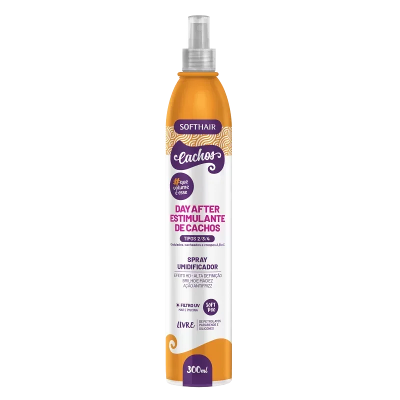 Soft Hair Finalizador em Spray Day After Estimulante de Cachos Tipo 2/3/4 300ml - Ilha dos cosméticos