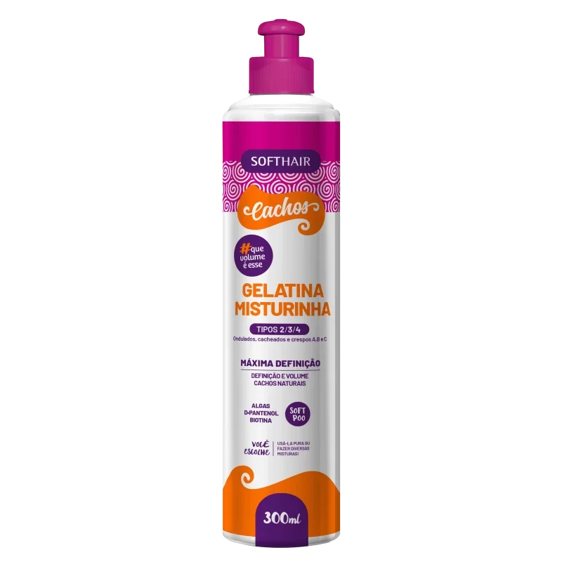 Soft Hair Gelatina Misturinha Cachos Tipo 2/3/4 300ml - Ilha dos cosméticos