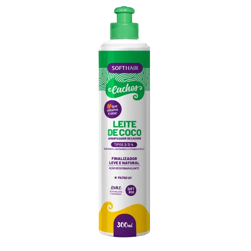 Soft Hair Umidificador de Cachos Leite de Coco Tipo 2/3/4 300ml - Ilha dos cosméticos