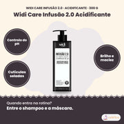 Widi Care Infusão 2.0 Acidificante: Controlo do pH, cutículas seladas, brilho e maciez