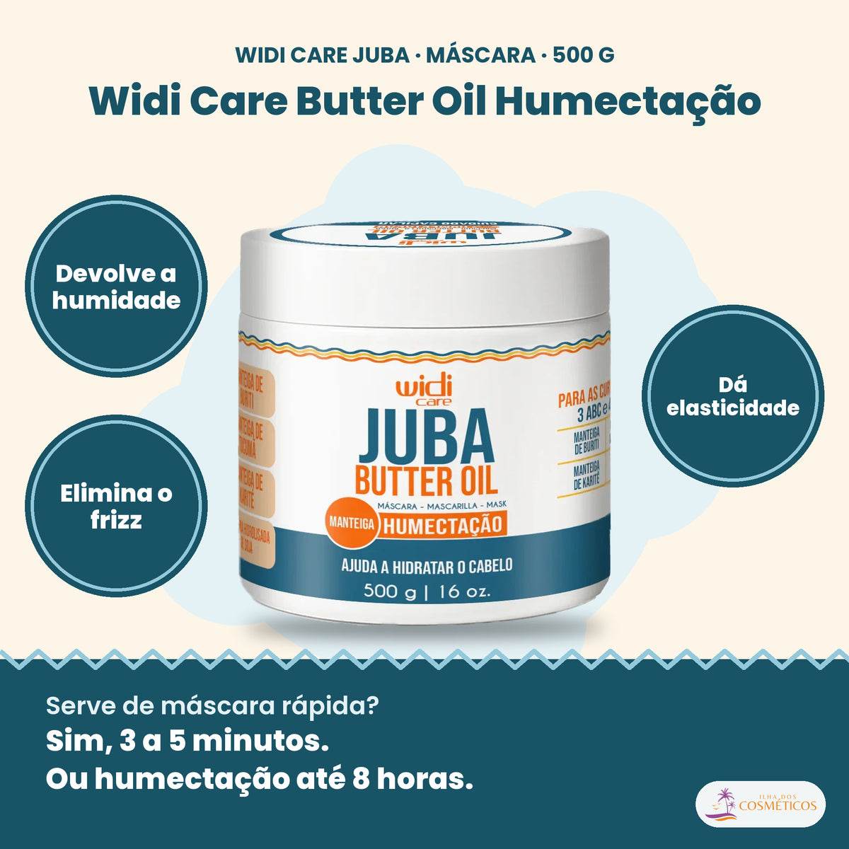 Widi Care Butter Oil Humectação: Devolve a humidade, elimina o frizz, dá elasticidade