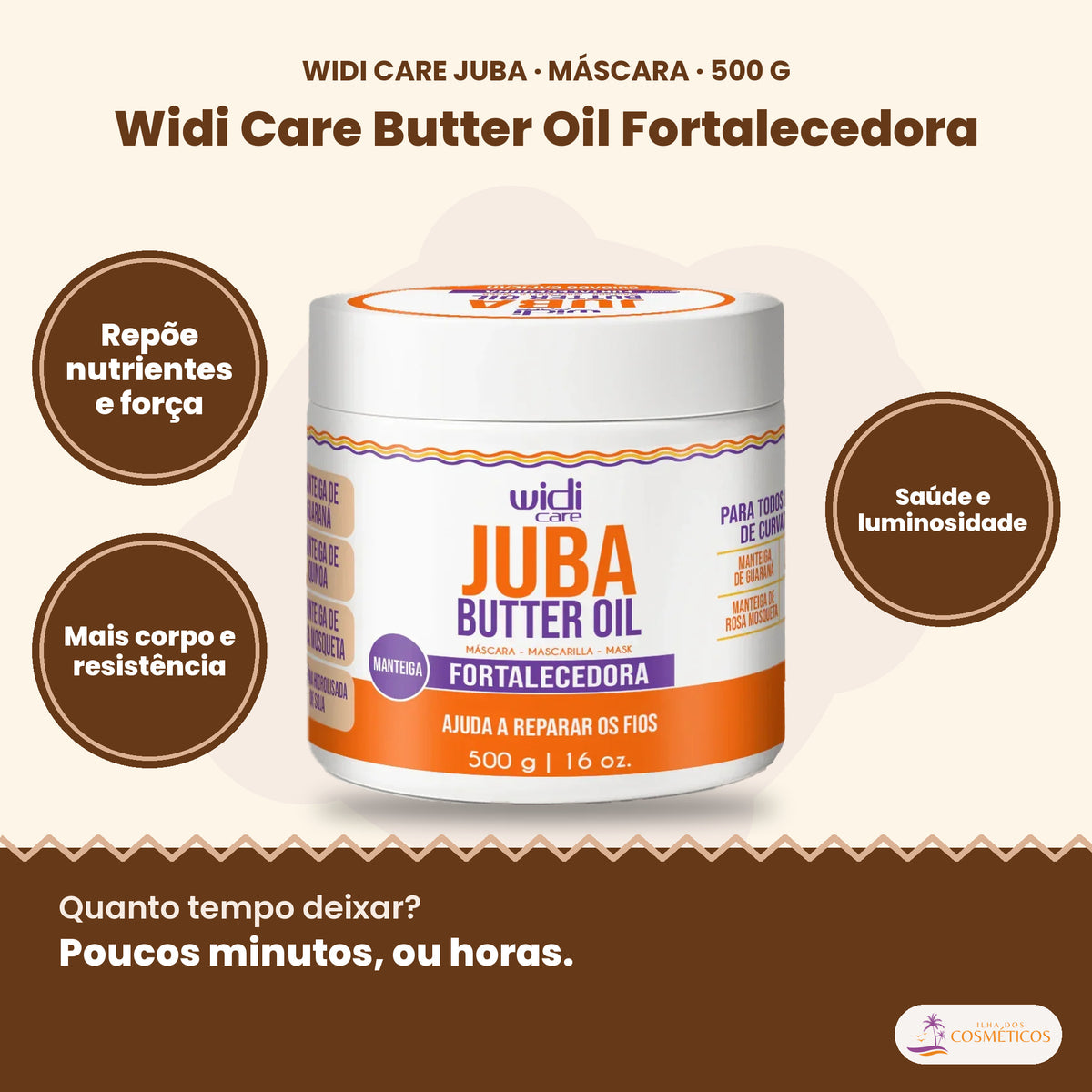 Widi Care Butter Oil Fortalecedora: Repõe nutrientes e força, mais corpo e resistência, saúde e luminosidade