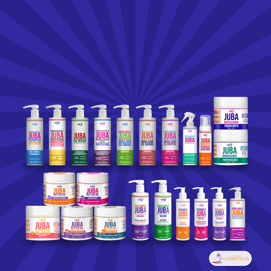 Widi Care Juba Butter Oil Máscara Ultra Nutritiva 500g: ao lado dos outros produtos da linha Juba